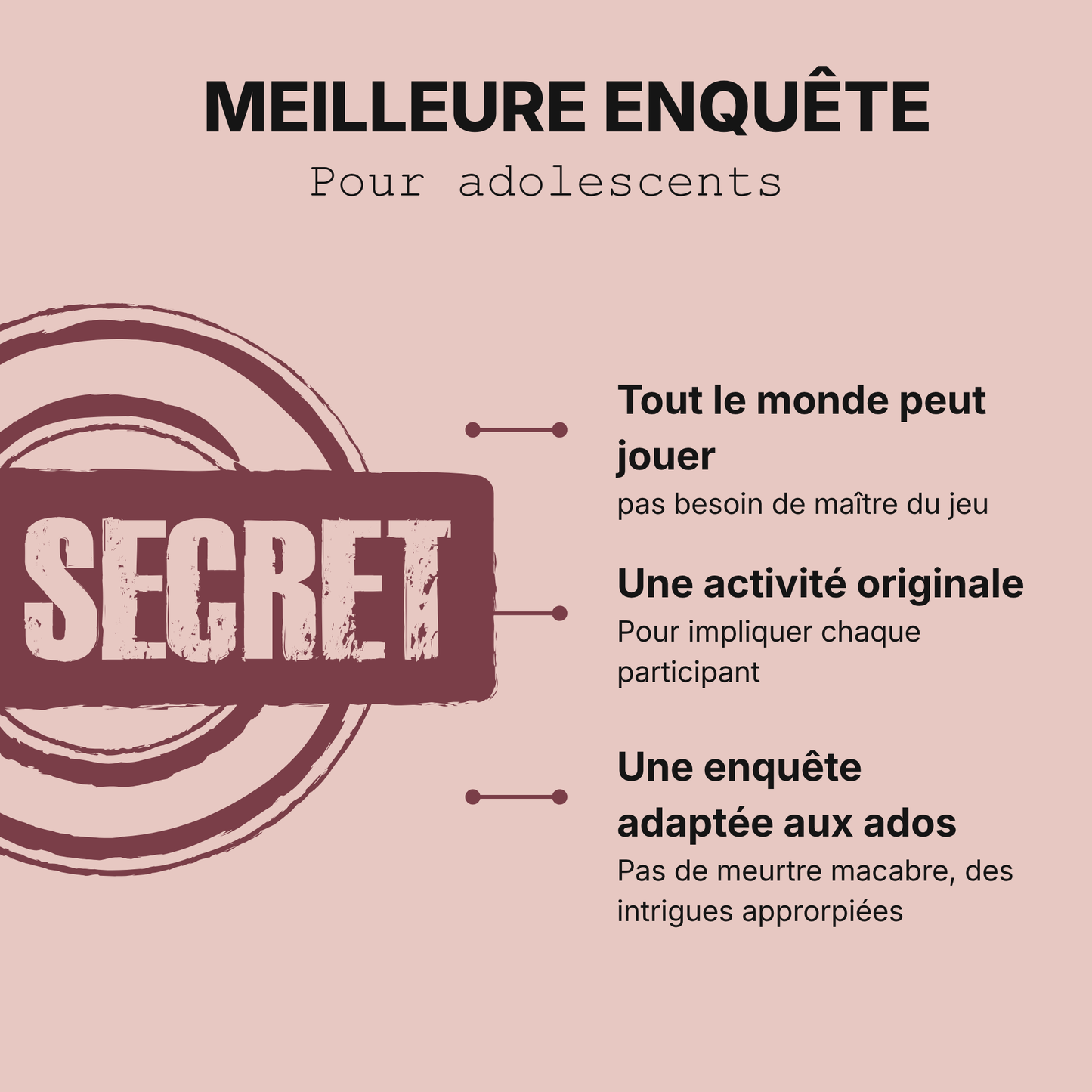 Jeu d'enquête ado à imprimer - La Chambre Vide